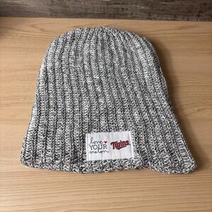 Minnesota Twins Hat Beanie Mens Gray White MLB Baseball Knit Cuffed Made USA